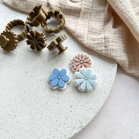 Set Of 3 Mini Flowers Imprint Stamp + Cutter Fondantstempel Keksstempel Polymer Clay von cookiecutterFabrik