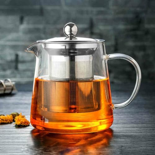 cookx Blazebrew Teapot,Blazebrew Clear Glass Tea Kettle for Stove Top,Large Multi-Brew Borosilicate Glass Teapot,Blazebrew Teapot with Removable Infuser (550ml) von cookx