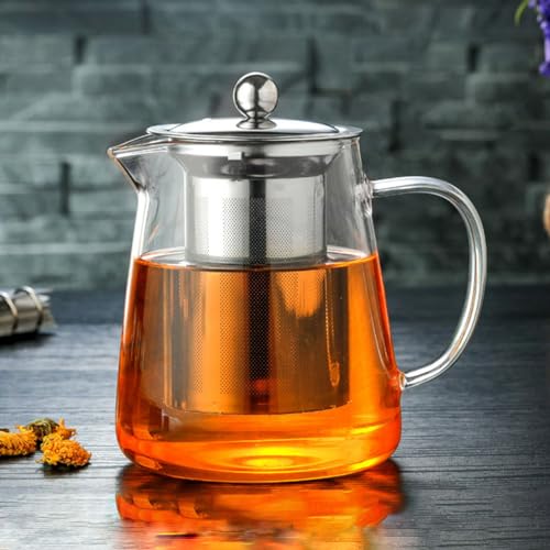 cookx Blazebrew Teapot,Blazebrew Clear Glass Tea Kettle for Stove Top,Large Multi-Brew Borosilicate Glass Teapot,Blazebrew Teapot with Removable Infuser (750ml) von cookx