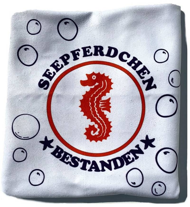 coole-fun-t-shirts Handtuch Seepferdchen Bestanden ! Kinder Handtuch Weiß Schwimmen, Seepferdchen Prüfung von coole-fun-t-shirts