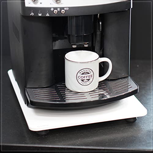 coolina Premium Gleitbrett Rollbrett Gleiter für Kaffeevollautomat - passend für DeLonghi - aus Acryl Weiß von coolina