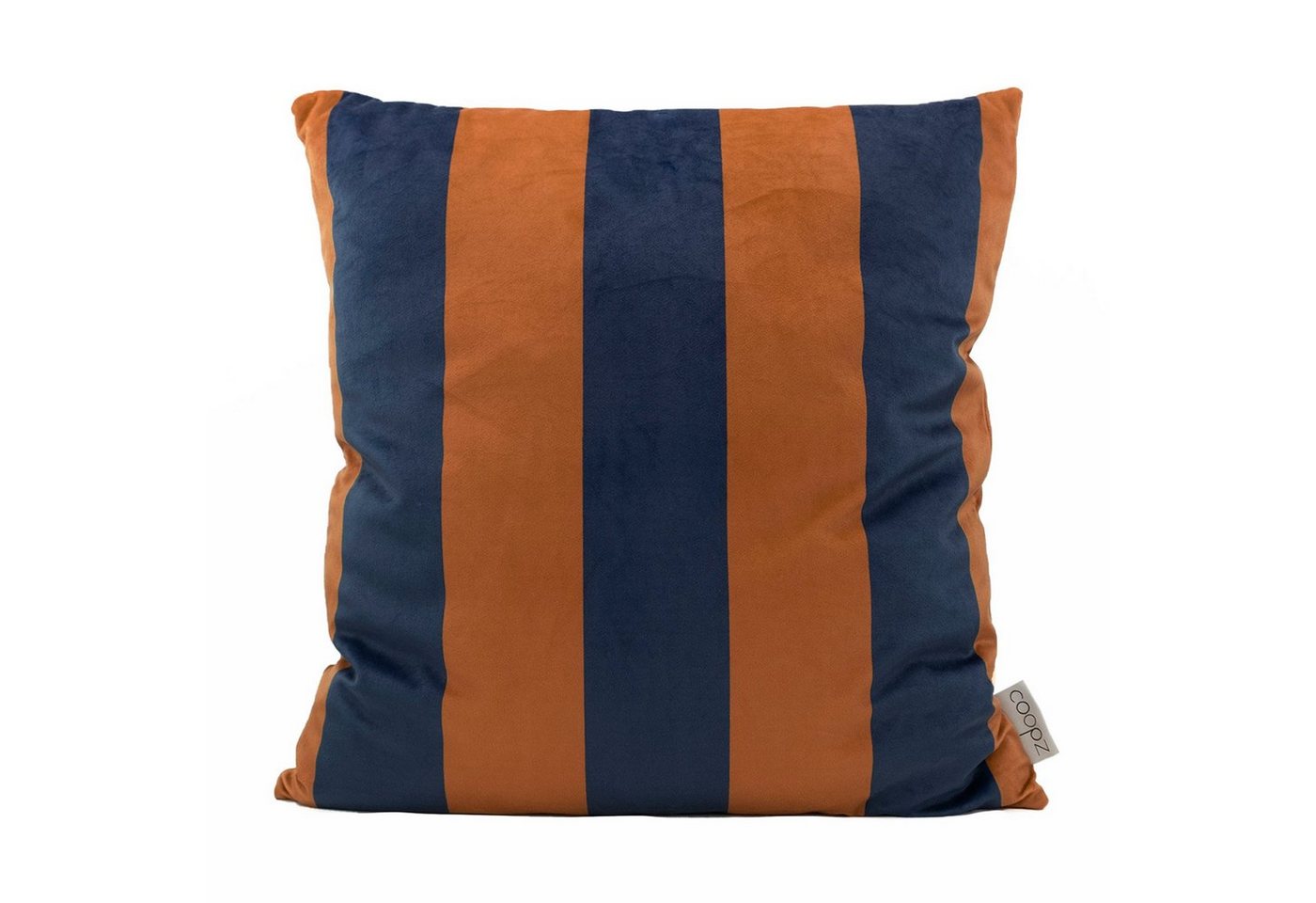 Kissenbezug coopz Kissenbezug Velvet Stripe blue orange Samt nature UV-beständig Handmade Grafik, coopz von coopz