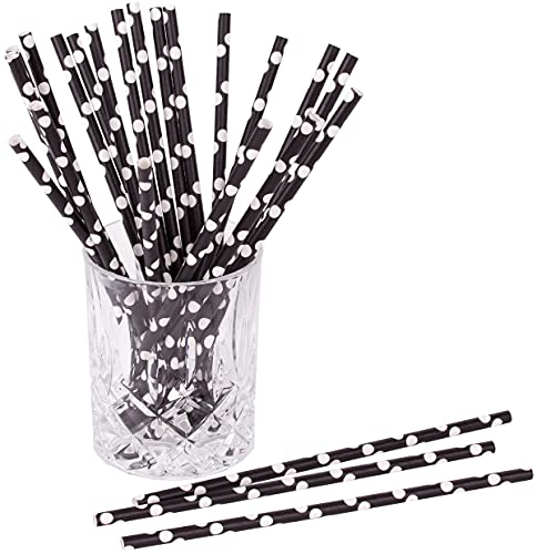 Papierstrohhalme Dots 25 St. 100% Papier Einweg L:19,7cm biologisch abbaubare Trinkhalme, Farbe:schwarz Papierstrohhalme Dots 25 St. 100% Papier Einweg L:19,7cm biologisch abbaubare Trinkhalme, Farbe:schwarz von coopz