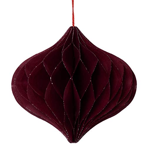 coopz 3er Set Weihnachtskugel Weihnachtsschmuck Zwiebel 11 cm Christbaumkugel Baumschmuck, Farbe:Bordeaux von coopz