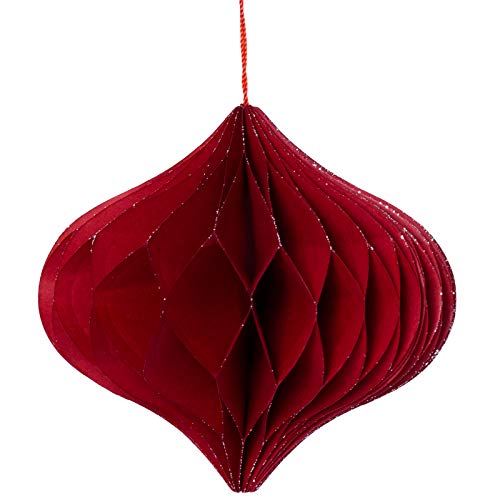 coopz 3er Set Weihnachtskugel Weihnachtsschmuck Zwiebel 11 cm Christbaumkugel Baumschmuck, Farbe:rot von coopz