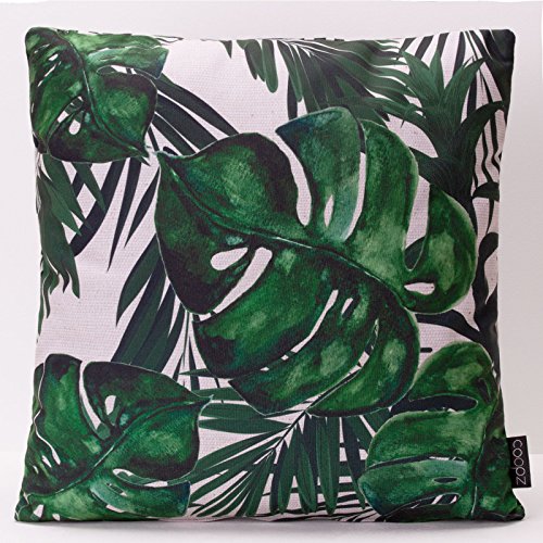 coopz - Kissen Kissenbezug Käfer, Tropical, Palmen, Biene 50x50 cm mit Füllung - Handmade in Deutschland, Farbe:blattgrün von coopz