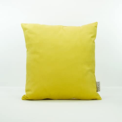 coopz Kissenbezug Uni Velvet Samt UV-beständig Handmade Grafik, Größe:40x40, Farbe:gelb von coopz