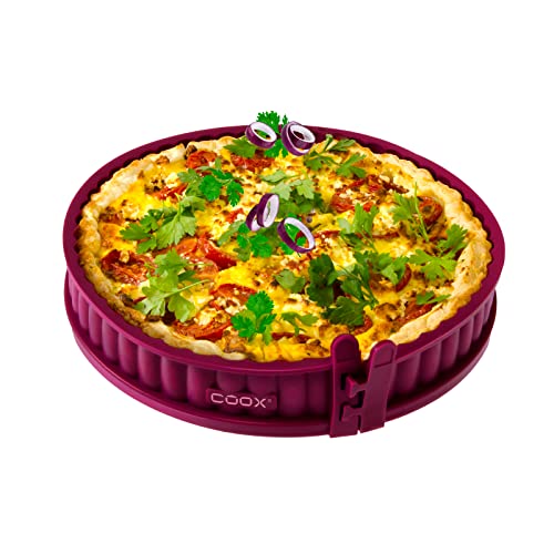 coox Quicheform mit Porzellanboden ⌀ 26 cm in Dunkelrot, backen und direkt auf der Porzellanplatte servieren und schneiden, kein Umsetzen nötig coox Quicheform mit Porzellanboden ⌀ 26 cm in Dunkelrot, backen und direkt auf der Porzellanplatte servieren und schneiden, kein Umsetzen nötig von coox