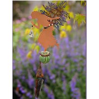 Obsidian Windspiel Mit Crystal Sun Catcher, Magic Potion Bottle & Baldrian Kupfer Fee in Ihrer Wahl Der Flaschenfarbe Blau, Rot Oder Grün von copperfairies
