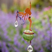 sterne Erreichte Kupfer Fee Mit Kristallsonnefangfederbleche Und Magie Trank Flasche in Der Flaschenfarbe Ihrer Wahl Rot, Blau Oder Grün von copperfairies