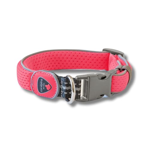Coralpina - Halsband, weich und ergonomisch, mit reflektierenden Kanten und Karabinerhaken aus robustem Kunststoff, Farbe Neonrosa, Größe 2/3 Coralpina - Halsband, weich und ergonomisch, mit reflektierenden Kanten und Karabinerhaken aus robustem Kunststoff, Farbe Neonrosa, Größe 2/3 von coralpina