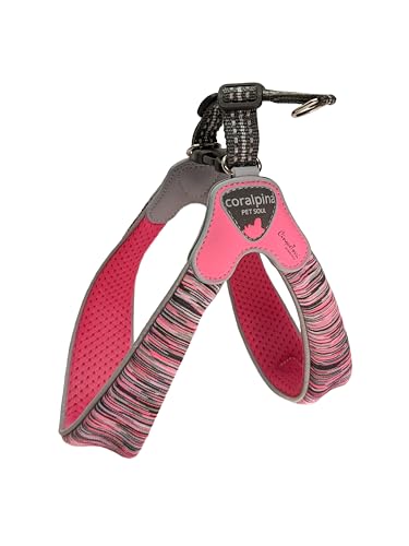 Coralpina - Powermix Geschirr für kleine bis mittelgroße Hunde, weich und strapazierfähig, schadet dem Haar nicht und behindert die Bewegungen, Farbe Rot Melange, Größe 2 von coralpina