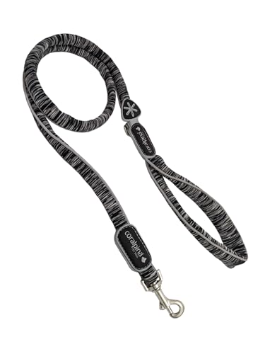 Coralpina - Powermix Leine für Hunde, einfach und robust, mit reflektierenden Teilen und gepolstertem Griff, aus strapazierfähigen Öko-Materialien und Kern aus Nylon, Farbe Dark Melange, Größe 1/3 von coralpina