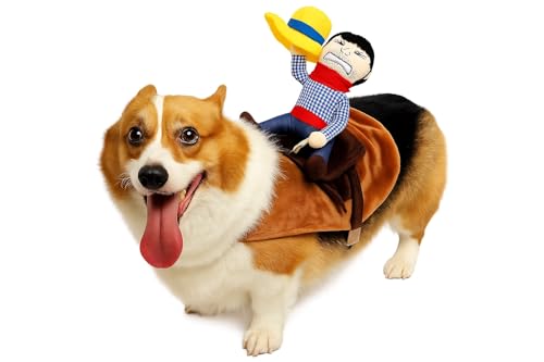 Cowboy Hundekostüm für Hunde und Katzen – Western Outfit mit Sattel & Figur – mit Klettverschluss – Größen XS bis XXL (Cowboy, L) von corimori