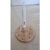 Personalisiertes Geburtstagsbrettchen/Kerzenhalter Kerzenbrett Geburtstagsdeko Hellblau, Blau, Dunkelblau von corinnaskreativshop