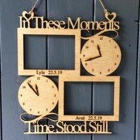 In Diesen Momenten Stand Die Zeit Still Holzgravierter Bilderrahmen Personalisiertes Neues Baby Oder Geburtstagsgeschenk Personalisierter von cornishwhispers1