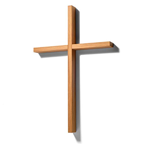 corpus delicti :: Holzkreuz modern und schlicht – Wandkreuz aus Eiche massiv (33 x 22 x 2,4 cm) – Kreuz für die Wand oder die Hand – Kruzifix für Puristen (77.H) von corpus delicti