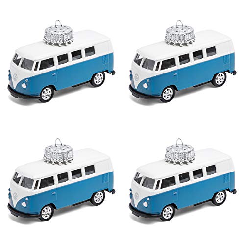corpus delicti :: Christbaumschmuck aus Metall – die rollende Alternative zur Weihnachtskugel – kompatibel mit VW Bus T1 – 4er Set (blau) von corpus delicti