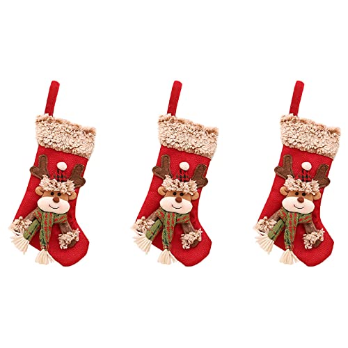 coserori 3X Weihnachten Strumpf Weihnachten Weihnachtsmann Süßigkeiten Socke Geschenk Tüte Weihnachten Hängende Dekor Tasche, C von coserori