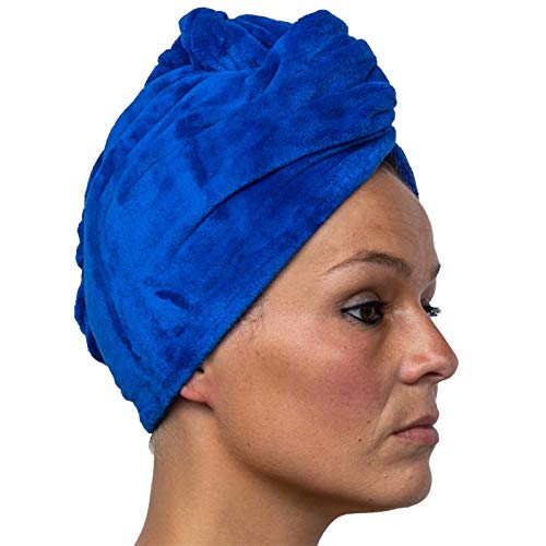 cosey - 1x Mikrofaser Turban-Handtuch - Kopf-Handtuch 350 g/m², in dunkelblau von cosey