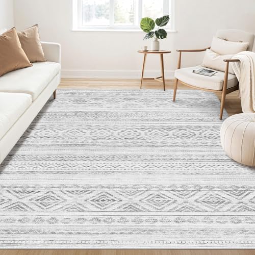 Großer Wohnzimmer-Teppich 17,8 x 22,9 cm: weich, maschinenwaschbar, Boho, marokkanischer Bauernhaus-Teppich für Schlafzimmer, unter dem Esstisch, rutschfest, neutral, modern, für den Innenbereich Großer Wohnzimmer-Teppich 17,8 x 22,9 cm: weich, maschinenwaschbar, Boho, marokkanischer Bauernhaus-Teppich für Schlafzimmer, unter dem Esstisch, rutschfest, neutral, modern, für den Innenbereich von cotiled