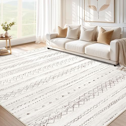 Großer Wohnzimmer-Teppich 30,5 x 38,1 cm: weich, maschinenwaschbar, Boho, marokkanischer Bauernhaus-Teppich für Schlafzimmer, unter dem Esstisch, rutschfest, neutral, modern, für den Innenbereich, für Großer Wohnzimmer-Teppich 30,5 x 38,1 cm: weich, maschinenwaschbar, Boho, marokkanischer Bauernhaus-Teppich für Schlafzimmer, unter dem Esstisch, rutschfest, neutral, modern, für den Innenbereich, für von cotiled