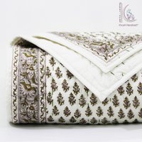 Erstaunlicher Hand Block Baumwolle Kantha Quilt, Bettwäsche Set, Handgemachte Decke Werfen, Handgenähte Quilt #03 von cottonkanthaquilts