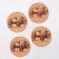 Bison Runde Korkuntersetzer von countercouturedesign