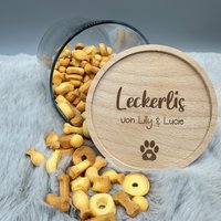 Leckerliglas "Leckerlis" Vorratsglas Mit Holzdeckel, Personalisiert Name, Für Hunde Und Katzen, Vorratsbehälter Leckerliglas "Leckerlis" Vorratsglas Mit Holzdeckel, Personalisiert Name, Für Hunde Und Katzen, Vorratsbehälter von countrycatShop