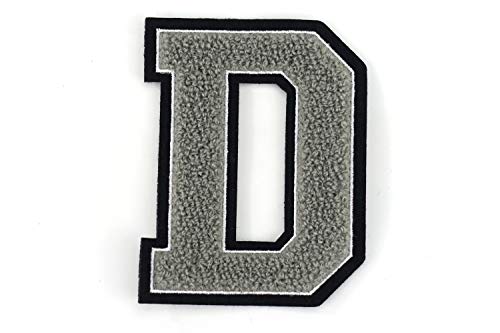 Frottee Buchstabe A-Z | Grau, Weiß, Schwarz | 9,5 cm hoch | Varsity Letter D Frottee Buchstabe A-Z | Grau, Weiß, Schwarz | 9,5 cm hoch | Varsity Letter D von couoi