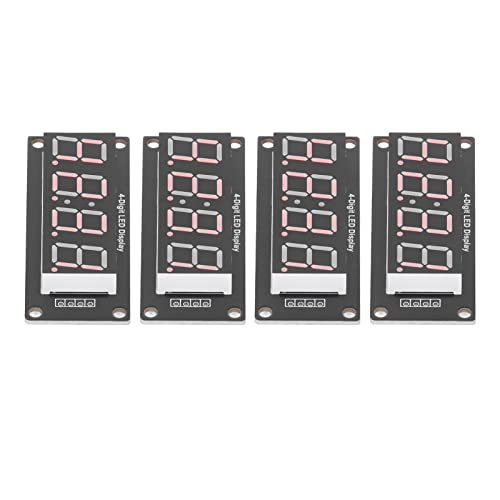 Kadimendium 4 Set 4 Digit Digital Tube Digitales Segmentmodul LED Anzeigetafel 7 Segmente Taktmodul TM1637 0 , 56 Zoll Modul(Rot MRA041D) von couoi