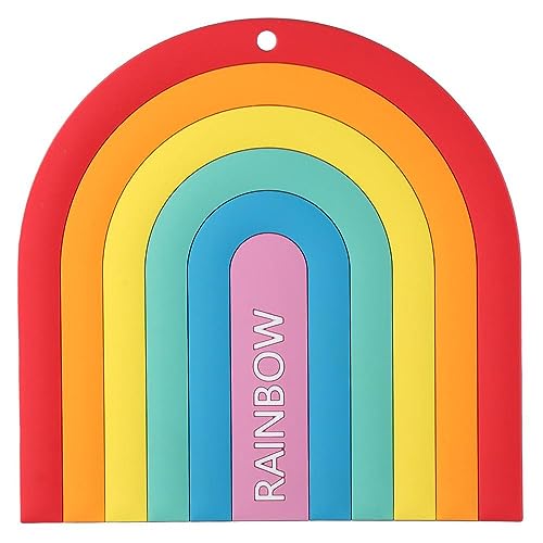 couponhub Regenbogen Topflappen Bunte Untersetzer Silikon Untersetzer Silikon Tischsets Silikon Tasse Matte Niedlich Anti- Untersetzer Untersetzer Matte Rutschfeste Tischmatte Home Dish Placemat Runde von couponhub