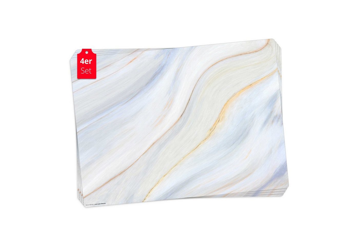 cover-your-desk.de Platzset Tischset, Platzset abwaschbar - Cremefarbener Marmor, (aus erstklassigem Vinyl (Kunststoff - BPA-frei), 4-St., rutschfeste Tischunterlage in zeitlosem Design), Made in Germany von cover-your-desk.de