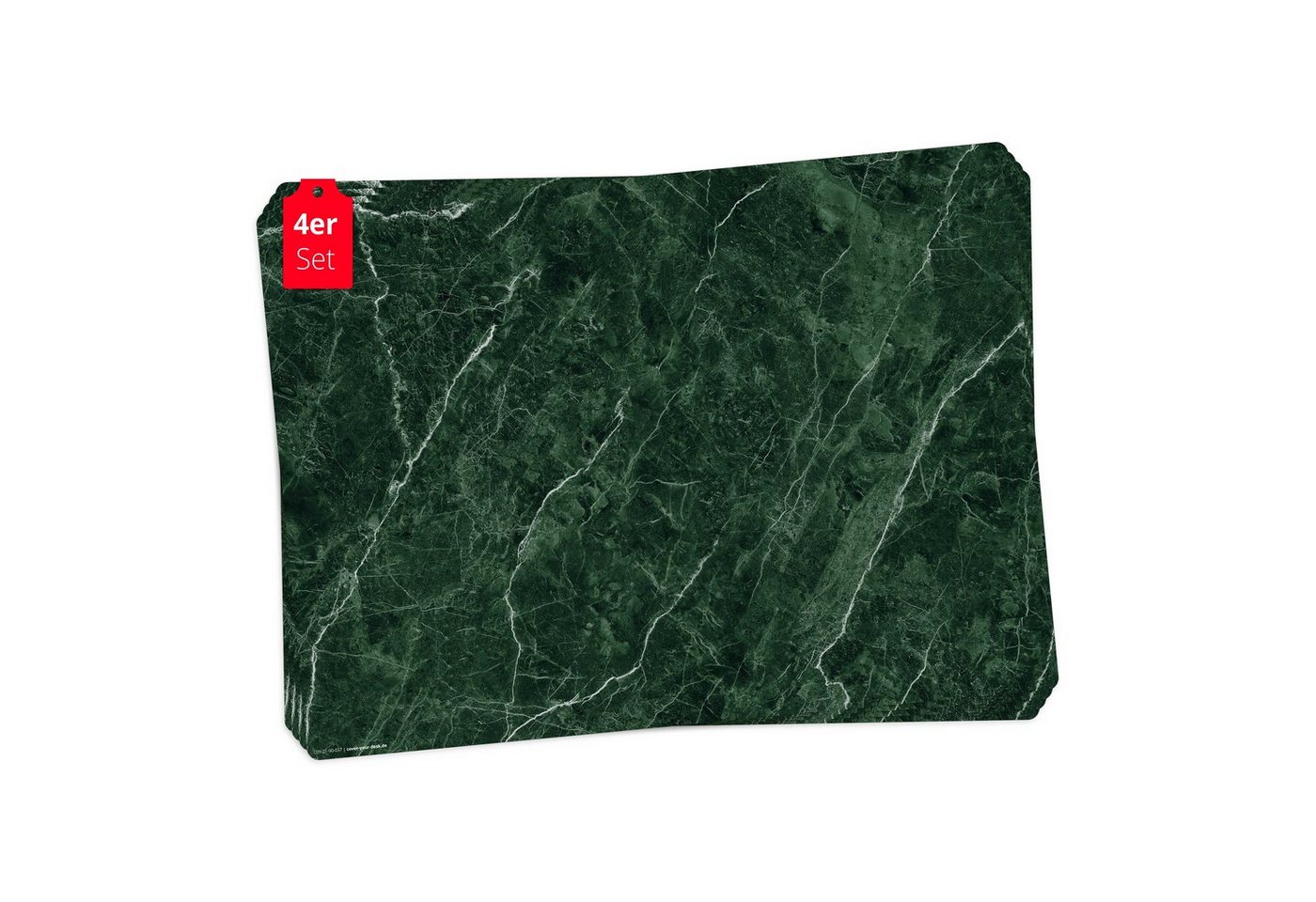 cover-your-desk.de Platzset Tischset, Platzset abwaschbar - Edler Grüner Marmor, (aus erstklassigem Vinyl (Kunststoff - BPA-frei), 4-St., rutschfeste Tischunterlage in tollem Design), Made in Germany von cover-your-desk.de