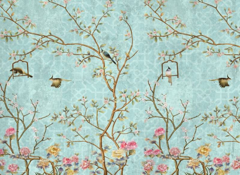 cover-your-desk.de Platzset Tischset, Platzset abwaschbar - Florales Vintage Motiv mit Vögeln - aus erstklassigem Vinyl (Kunststoff - BPA-frei) - 4 Stück - rutschfeste Tischunterlage in zeitlosem Design - Tischmatte - Made in Germany, (4-St) von cover-your-desk.de
