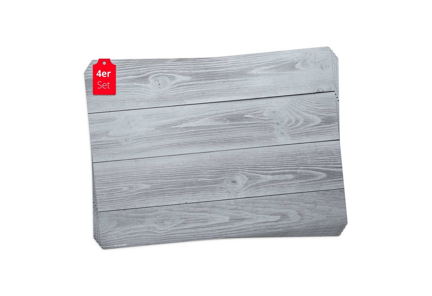 cover-your-desk.de Platzset Tischset, Platzset abwaschbar - Graue Holzbretter Hintergrund, (aus erstklassigem Vinyl (Kunststoff - BPA frei), 4-St., 44 x 32 cm - rutschfeste Tischdekoration), Made in Germany von cover-your-desk.de