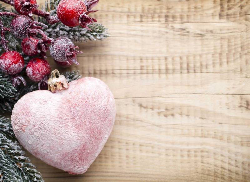 Platzset Tischsets I Platzsets abwaschbar - Weihnachten - Verschneites Herz und Zweige - aus erstklassigem Vinyl (Kunststoff) - 4 Stück - 44 x 32 cm - rutschfeste Tischdekoration, (4-St) von cover-your-desk.de