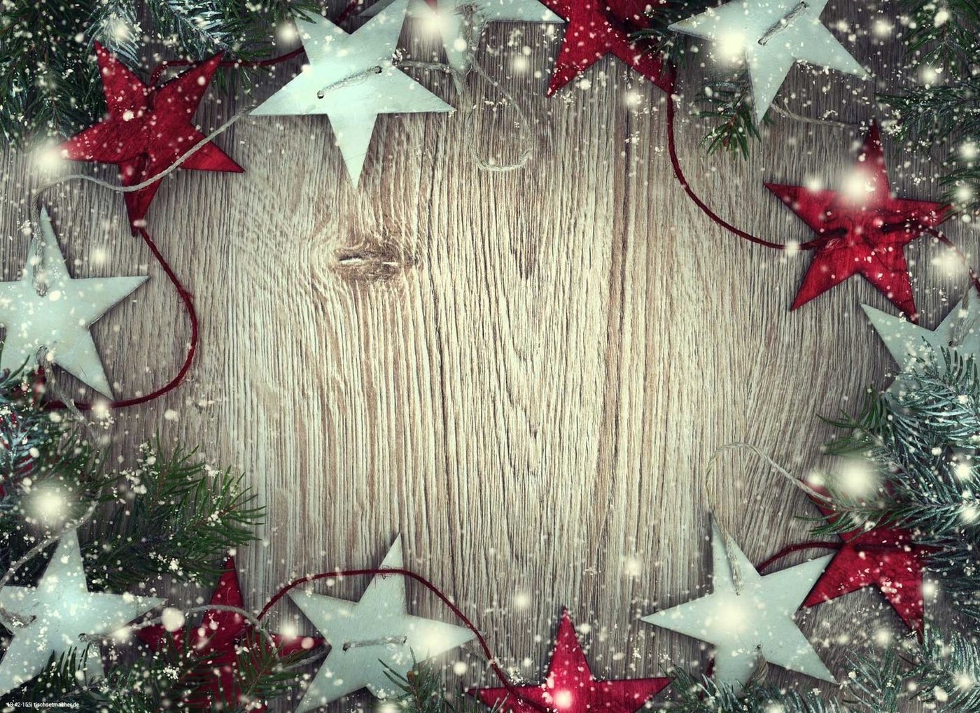 Platzset Tischsets I Platzsets abwaschbar - Weihnachten - Weihnachtssterne in rot und silber - aus erstklassigem Vinyl (Kunststoff) - 4 Stück - 44 x 32 cm - rutschfeste Tischdekoration, (4-St) von cover-your-desk.de