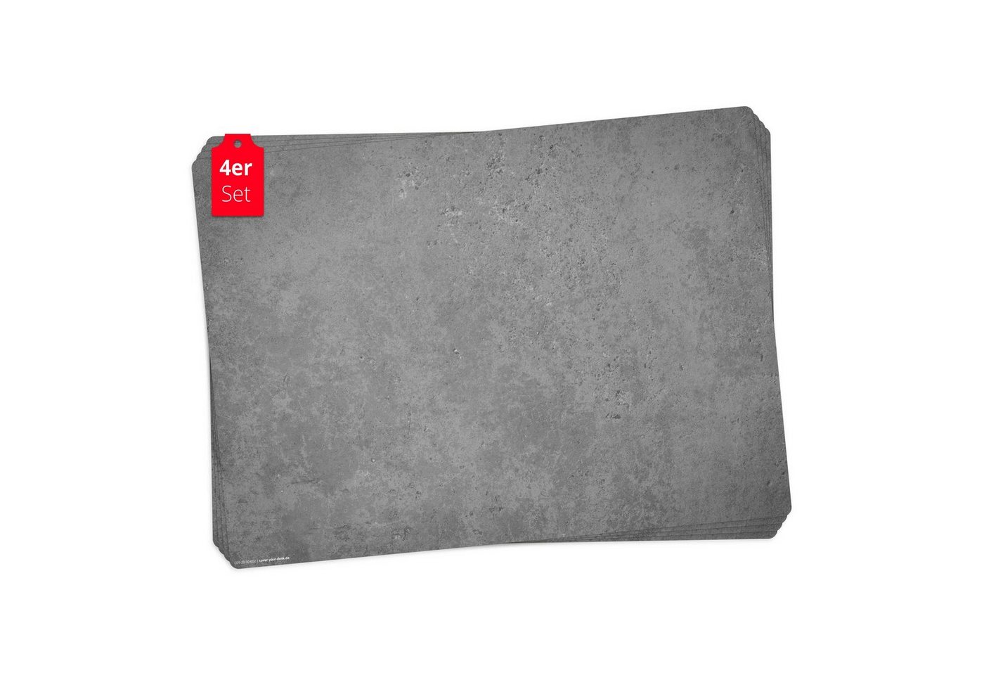 cover-your-desk.de Platzset Tischsets I Platzsets abwaschbar - Betonoptik dunkel, (aus erstklassigem Vinyl (Kunststoff – BPA-frei), 4-St., - 44 x 32 cm - rutschfeste Tischdekoration), Made in Germany von cover-your-desk.de