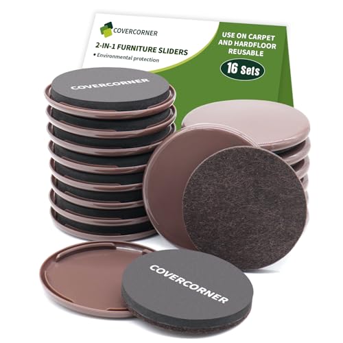 COVERCORNER Möbelgleiter 16 Stück – 2-in-1 in 8,9 cm oder 10,2 cm – Möbelgleiter für Teppich- und Hartholzböden. Möbelgleiter und Schieber zum einfachen und sicheren Bewegen von Möbeln COVERCORNER Möbelgleiter 16 Stück – 2-in-1 in 8,9 cm oder 10,2 cm – Möbelgleiter für Teppich- und Hartholzböden. Möbelgleiter und Schieber zum einfachen und sicheren Bewegen von Möbeln von covercorner