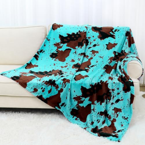 Fleecedecke, türkisblau, Doppelgröße, weich, flauschig, Cyan, Blaugrün, Helles Meeresgrün, Bettdecke, Dekoration, Geschenke für Couch, Wohnzimmer Fleecedecke, türkisblau, Doppelgröße, weich, flauschig, Cyan, Blaugrün, Helles Meeresgrün, Bettdecke, Dekoration, Geschenke für Couch, Wohnzimmer von cow print