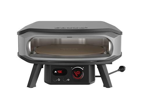 cozze® 17" PREMIUM ROTATE Pizzaofen Elektrisch mit Drehstein inkl. Regler und 2 m. Stecker, 230V – Perfekt für knusprige Pizzas von cozze