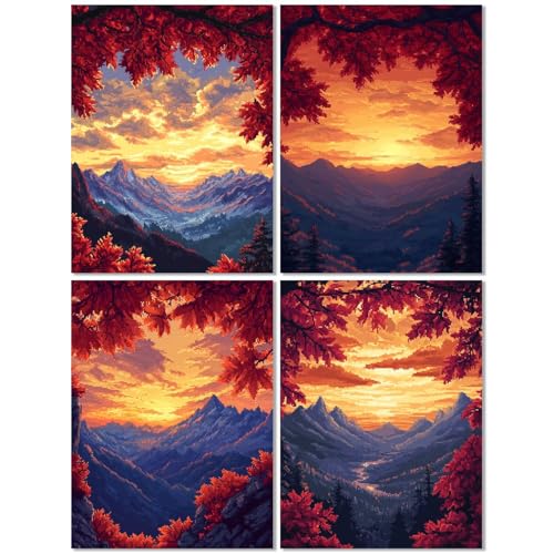4 Stück Diamond Painting Kinder ab 10 Jahre Herbst 70x90cm, Diamond Painting Erwachsene Sonnenuntergang,5D DIY Mosaikherstellung Basteln Erwachsene Diamant Malerei Stickerei Kits für Wand Dekor Z-557T 4 Stück Diamond Painting Kinder ab 10 Jahre Herbst 70x90cm, Diamond Painting Erwachsene Sonnenuntergang,5D DIY Mosaikherstellung Basteln Erwachsene Diamant Malerei Stickerei Kits für Wand Dekor Z-557T von cppxinng