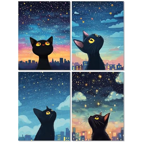 4 Stück Diamond Painting Kinder ab 10 Jahre Katze 70x90cm, Diamond Painting Erwachsene Sternenhimmel, 5D DIY Mosaikherstellung Basteln Erwachsene Diamant Malerei Stickerei Kits für Wand Dekor Z-551T 4 Stück Diamond Painting Kinder ab 10 Jahre Katze 70x90cm, Diamond Painting Erwachsene Sternenhimmel, 5D DIY Mosaikherstellung Basteln Erwachsene Diamant Malerei Stickerei Kits für Wand Dekor Z-551T von cppxinng