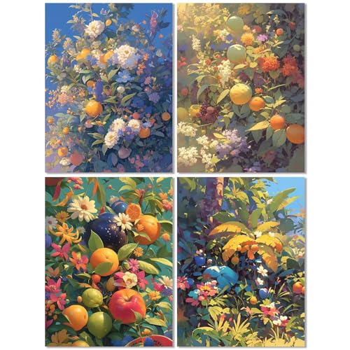 4 Stück Diamond Painting Kinder ab 7 Jahre Farbe 50x70cm, Diamond Painting Erwachsene Obst, 5D DIY Mosaikherstellung Basteln Erwachsene Diamant Malerei Stickerei Kits für Wand Dekor Geschenke Z-419T 4 Stück Diamond Painting Kinder ab 7 Jahre Farbe 50x70cm, Diamond Painting Erwachsene Obst, 5D DIY Mosaikherstellung Basteln Erwachsene Diamant Malerei Stickerei Kits für Wand Dekor Geschenke Z-419T von cppxinng