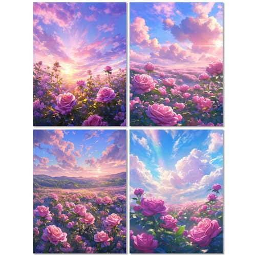 4 Stück Diamond Painting Kinder ab 8 Jahre Blume 60x70cm, Diamond Painting Erwachsene Weiße Wolke, 5D DIY Mosaikherstellung Basteln Erwachsene Diamant Malerei Stickerei Kits für Home Wand Dekor Z-225T 4 Stück Diamond Painting Kinder ab 8 Jahre Blume 60x70cm, Diamond Painting Erwachsene Weiße Wolke, 5D DIY Mosaikherstellung Basteln Erwachsene Diamant Malerei Stickerei Kits für Home Wand Dekor Z-225T von cppxinng
