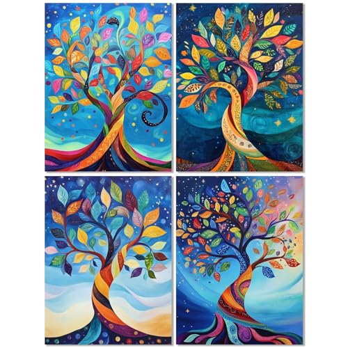 4 Stück Diamond Painting Kinder ab 8 Jahre Farbe 60x70cm, Diamond Painting Erwachsene Baum Des Lebens, 5D DIY Mosaikherstellung Basteln Erwachsene Diamant Malerei Stickerei Kits für Wand Dekor Z-211T 4 Stück Diamond Painting Kinder ab 8 Jahre Farbe 60x70cm, Diamond Painting Erwachsene Baum Des Lebens, 5D DIY Mosaikherstellung Basteln Erwachsene Diamant Malerei Stickerei Kits für Wand Dekor Z-211T von cppxinng