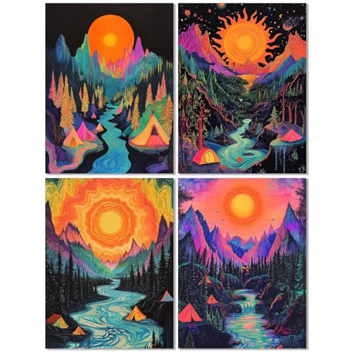 4 Stück Diamond Painting Kinder ab 8 Jahre Landschaft 30x40cm, Diamond Painting Erwachsene Farbe, 5D DIY Mosaikherstellung Basteln Erwachsene Diamant Malerei Stickerei Kits für Home Wand Dekor Z-423T von cppxinng