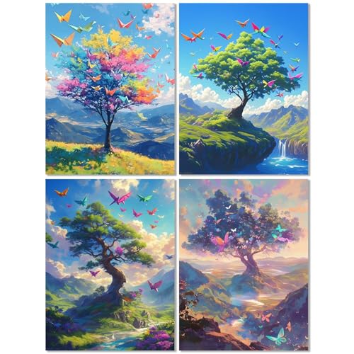 4er Set Diamond Painting Erwachsene Baum Des Lebens 50x65cm, Diamond Painting Kinder Farbe, DIY Basteln Mädchen 10 Jahre, Mosaikherstellung Kreativ Set für Erwachsene, 5D Diamant Stickerei Kits Z-94T 4er Set Diamond Painting Erwachsene Baum Des Lebens 50x65cm, Diamond Painting Kinder Farbe, DIY Basteln Mädchen 10 Jahre, Mosaikherstellung Kreativ Set für Erwachsene, 5D Diamant Stickerei Kits Z-94T von cppxinng