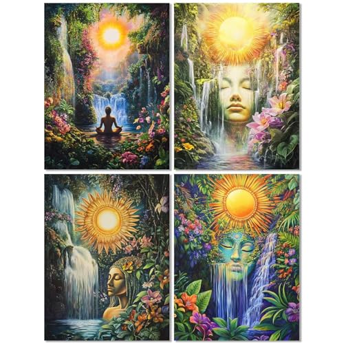 4er Set Diamond Painting Erwachsene Landschaft 30x40cm, Diamond Painting Kinder Fallen, DIY Basteln Mädchen 10 Jahre, Mosaikherstellung Kreativ Set für Erwachsene, 5D Diamant Stickerei Kits Z-424T von cppxinng